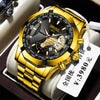 Men's Business Style Alloy And Stainless Steel Automatic Movement Round Dial Waterproof Luminous Watch