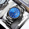 Men's Business Style Alloy And Stainless Steel Automatic Movement Round Dial Waterproof Luminous Watch