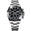 Men's Business Style Alloy And Stainless Steel Round Dial Hollow Fake Mechanical Watch With Luminous Calendar And Waterproof Function
