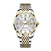 Men's Business Style Alloy And Stainless Steel Round Dial Waterproof Luminous Watch