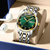 Men's Business Style Alloy And Stainless Steel Round Dial Wrist Watch With Automatic Movement And Luminous Feature
