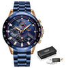 Men's Business Style Alloy And Stainless Steel Sports Watch With Quartz Movement Round Dial Luminous Function