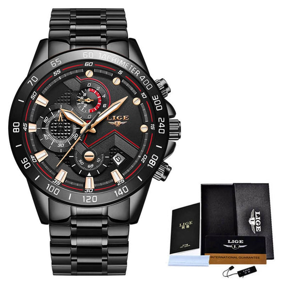 Men's Business Style Alloy And Stainless Steel Sports Watch With Quartz Movement Round Dial Luminous Function