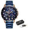 Men's Business Style Alloy And Stainless Steel Sports Watch With Quartz Movement Round Dial Luminous Function