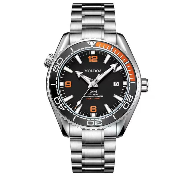 Men's Business Style Alloy Automatic Fake Mechanical Cut Out Round Dial Waterproof Watch