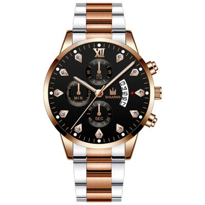 Men's Business Style Alloy Band Round Dial Quartz Watch With Scale Display