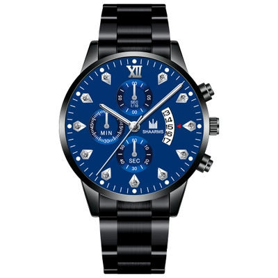 Men's Business Style Alloy Band Round Dial Quartz Watch With Scale Display
