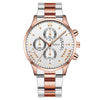 Men's Business Style Alloy Belt Quartz Watch With Round Dial