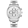 Men's Business Style Alloy Belt Quartz Watch With Round Dial