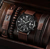 Men's Business Style Alloy Case Mineral Reinforced Glass Mirror Canvas Quartz Bracelet Watch With Single Calendar And Spiral Crown