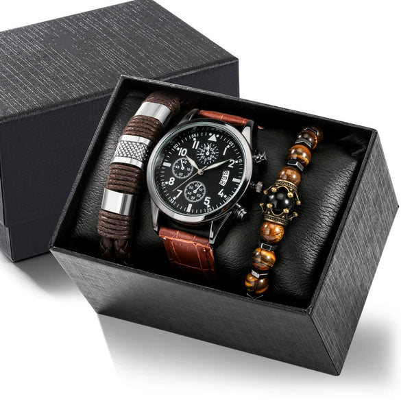 Men's Business Style Alloy Case Mineral Reinforced Glass Mirror Canvas Quartz Bracelet Watch With Single Calendar And Spiral Crown