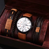 Men's Business Style Alloy Case Mineral Reinforced Glass Mirror Stainless Steel Buckle Imitation Leather Strap Round Dial Quartz Watch