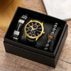 Men's Business Style Alloy Case Mineral Reinforced Glass Mirror Stainless Steel Buckle Imitation Leather Strap Round Dial Quartz Watch