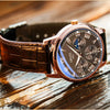 Men's Business Style Alloy Case Mineral Strengthened Glass Mirror Waterproof Quartz Watch