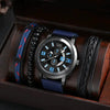 Men's Business Style Alloy Case Quartz Watch With Imitation Leather Strap And Round Dial