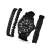 Men's Business Style Alloy Case Quartz Watch With Imitation Leather Strap And Stainless Steel Clasp Round Dial