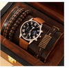 Men's Business Style Alloy Case Quartz Watch With Imitation Leather Strap And Stainless Steel Clasp Round Dial