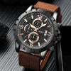 Men's Business Style Alloy Case Quartz Watch With Imitation Leather Strap And Stainless Steel Clasp Round Dial