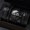 Men's Business Style Alloy Case Quartz Watch With Imitation Leather Strap And Stainless Steel Clasp Round Dial