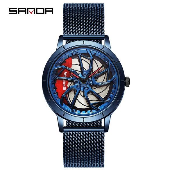Men's Business Style Alloy Case Quartz Watch With Mesh Or Steel Belt Round Dial Waterproof