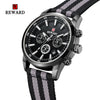 Men's Business Style Alloy Case Textile Strap Round Dial Quartz Watch With Ordinary Glass Mirror And Pin Buckle