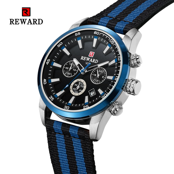 Men's Business Style Alloy Case Textile Strap Round Dial Quartz Watch With Ordinary Glass Mirror And Pin Buckle