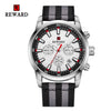 Men's Business Style Alloy Case Textile Strap Round Dial Quartz Watch With Ordinary Glass Mirror And Pin Buckle