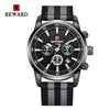 Men's Business Style Alloy Case Textile Strap Round Dial Quartz Watch With Ordinary Glass Mirror And Pin Buckle