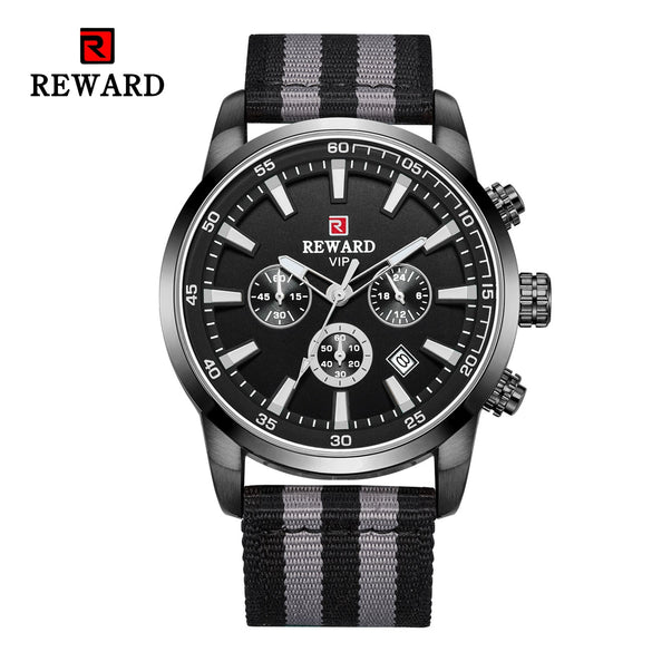 Men's Business Style Alloy Case Textile Strap Round Dial Quartz Watch With Ordinary Glass Mirror And Pin Buckle