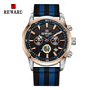 Men's Business Style Alloy Case Textile Strap Round Dial Quartz Watch With Ordinary Glass Mirror And Pin Buckle