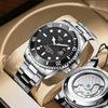Men's Business Style Automatic Movement Stainless Steel Belt Waterproof Luminous Calendar Round Watch