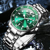 Men's Business Style Automatic Movement Stainless Steel Belt Waterproof Luminous Calendar Round Watch