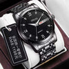 Men's Business Style Automatic Movement Watch Steel Case And Strap Round Dial Luminous Waterproof