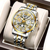 Men's Business Style Automatic Movement Waterproof Luminous Watch With Steel Case And Stainless Steel Strap