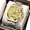 Men's Business Style Automatic Movement Waterproof Luminous Watch With Steel Case And Stainless Steel Strap