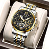 Men's Business Style Automatic Movement Waterproof Luminous Watch With Steel Case And Stainless Steel Strap