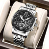 Men's Business Style Automatic Movement Waterproof Luminous Watch With Steel Case And Stainless Steel Strap