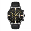 Men's Business Style Belt Calendar Watch With Imitation Leather Strap Alloy Case And Round Dial