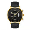 Men's Business Style Belt Calendar Watch With Imitation Leather Strap Alloy Case And Round Dial