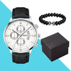 Men's Business Style Belt Calendar Watch With Imitation Leather Strap Alloy Case And Round Dial