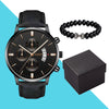 Men's Business Style Belt Calendar Watch With Imitation Leather Strap Alloy Case And Round Dial