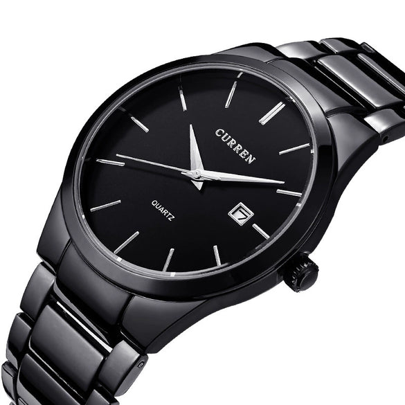 Men's Business Style Fashion Quartz Watch With Alloy Case Stainless Steel Band And Round Dial
