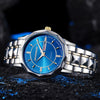 Men's Business Style Luminous Waterproof Double Calendar Quartz Watches Metal Case Stainless Steel Band Round Dial