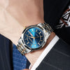 Men's Business Style Luminous Waterproof Double Calendar Quartz Watches Metal Case Stainless Steel Band Round Dial