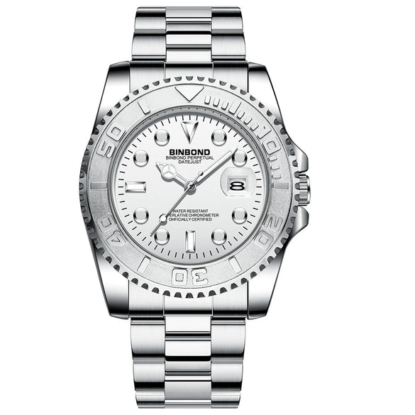 Men's Business Style Metal And Stainless Steel Luminous Waterproof Round Dial Sports Watch