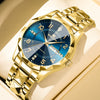 Men's Business Style Metal And Stainless Steel Watch With Round Dial And Cut Diamond Design