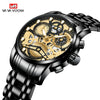 Men's Business Style Metal Case Stainless Steel Strap Round Dial Quartz Movement Waterproof Watch With Mineral Strengthened Glass Mirror
