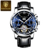 Men's Business Style Multifunctional Mechanical Watch With Round Dial Alloy Case Mineral Strengthened Mirror Stainless Steel Strap