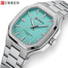 Men's Business Style Rectangular Square Steel Belt Watch Made Of Alloy Stainless Steel And Titanium