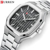 Men's Business Style Rectangular Square Steel Belt Watch Made Of Alloy Stainless Steel And Titanium